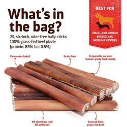 Natural Farm Odor Free Bully Sticks, 100% Beef Chews - Made & Packaged at Our Own Food-Grade Facility - Fully Digestible High Protein, Low Fat Dental Treats