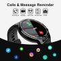Tinwoo Smart Watch for Android / iOS Phones, Support Wireless Charging, Bluetooth Health Tracker with Heart Rate Monitor, Digital Smartwatch for Women Men, 5ATM Waterproof (TPU Band Black)