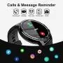 Tinwoo Smart Watch for Android / iOS Phones, Support Wireless Charging, Bluetooth Health Tracker with Heart Rate Monitor, Digital Smartwatch for Women Men, 5ATM Waterproof (TPU Band Black)
