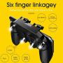 Mworld2 Mobile Game Controller with L1R1 L2R2 Triggers, Mobile Controller 6 Fingers Operation, Joystick Remote Grip for 5.5” -6.5” Android and iOS Cellphone Gamepad Accessories