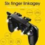 Mworld2 Mobile Game Controller with L1R1 L2R2 Triggers, Mobile Controller 6 Fingers Operation, Joystick Remote Grip for 5.5” -6.5” Android and iOS Cellphone Gamepad Accessories
