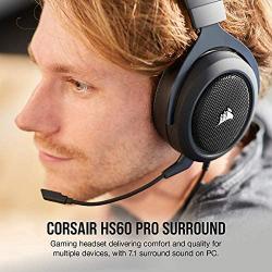 Corsair HS60 Pro – 7.1 Virtual Surround Sound PC Gaming Headset w/USB DAC - Discord Certified Headphones – Compatible with Xbox One, PS4, and Nintendo Switch – Carbon