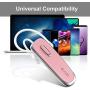 Bluetooth Earpiece for Cell Phones - GLCON Hands Free Wireless Bluetooth Headset with Noise Cancelling Mic for Driver Trucker Business - Bluetooth Headphones Earbuds for iPhone iPad Android (Pink)