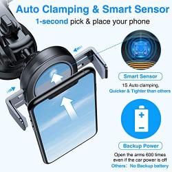 VANMASS 15W Wireless Car Charger Mount, World Leading Electric Automatic Clamping Dashboard Air Vent Windshield Phone Holder, Fast Charging Compatible iPhone 11 Pro Max Xs X,Samsung S20 S10 S9 Note10