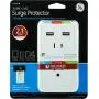 GE Surge Protector Charging Station, Wall Mount Adapter, Power Tap with Phone Holder Shelf, 2 Grounded Outlets, 2 USB Ports, LED Charging Status Indicator, 2.1A Fast Charge, 450 Joules, White, 13465 GE Surge Protector Charging Station, Wall Mount Adapter, Power Tap with Phone Holder Shelf, 2 Grounded Outlets, 2 USB Ports, LED Charging Status Indicator, 2.1A Fast Charge, 450 Joules, White, 13465