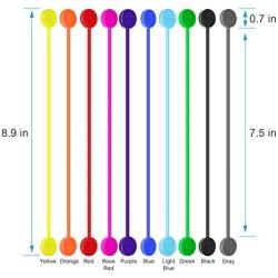 Atree Silicone Strong Magnetic Twist Ties for Bundling or Organizing Cables/Cords, Hanging or Holding Stuff (10 Colors-20 Pack)