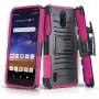 CasemartUSA Phone Case for [Nokia C2 Tennen/Nokia C2 Tava (Cricket Wireless)], [Refined Series][Pink] Shockproof Cover with Built-in Kickstand & Belt Clip Holster for Nokia C2 Tennen / C2 Tava
