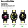 DEALELE Band Compatible with Galaxy Watch Active/Active 2 40mm 44mm, 20mm Solid Stainless Steel Metal Strap Replacement for Samsung Gear Sport/Galaxy Watch 42mm Women Men (Black/Gold)