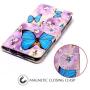 iPhone 6S Wallet Case,iPhone 6 Wallet Case,JanCalm PU Leather Wallet Cell Phone Cases with [Detachable Wrist Strap][Multi Card/Cash Slots] Stand Flip Magnetic Cover + Crystal Pen (Butterfly/Purple)