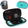 Case for Nintendo Switch Lite, Protective Hard Shell Travel Case with 18 Games, 4 SD Cards and Pouch for Nintendo Switch Joy-con and Other Accessories (Turquoise)