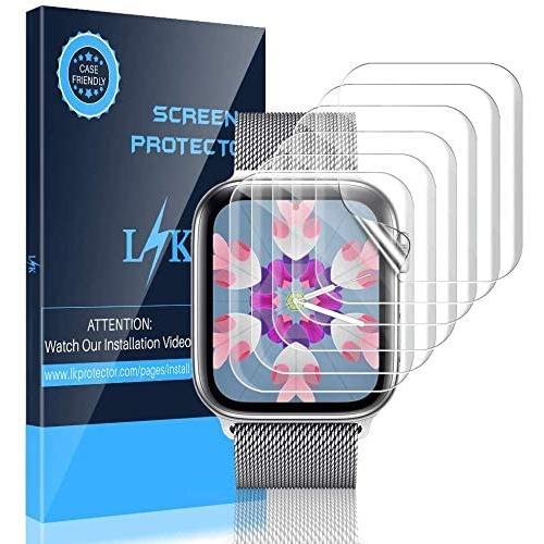 LK [6 Pack] Screen Protector for Apple Watch 38mm Series 3 2 1 and 40mm Series 4 5 - Max Coverage Bubble-Free Scratch-resistant iWatch 38mm / 40mm Flexible TPU Clear Film
