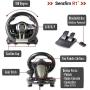 Serafim R1+ Racing Wheel for Xbox One, PS4, PC, Switch, PS3, iOS, Android - Vibration Xbox One Steering Wheel, PS4 Steering Wheel, PC Gaming Wheel - Gaming Steering Wheel with Responsive Pedal