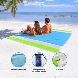 OKEECA Sand Free Beach Mat Oversized 82" X79" Sand Proof Beach Blanket Outdoor Picnic Mat for Travel, Camping, Hiking and Music Festivals-Lightweight Quick Drying Heat Resistant