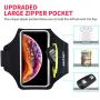 Running Armband with Airpods Bag Cell Phone Armband for iPhone 11/11 Pro/XR/XS/8/7, Water Resistant Sports Phone Holder Case with Touchscreen & Zipper Slot Car Key Holder for 6.5 inches Phone (Black)