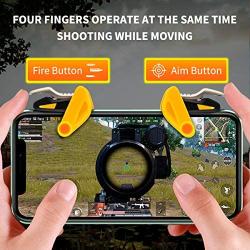 Newseego Mobile Game Controllers, [Upgraded Version] Phone Trigger Key Mobile Shooter Sensitive Aim & Fire Buttons Joystick for Knives Out/Rules of Survival L1R1 for iOS Android Phone