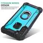 CasemartUSA Phone Case for [Samsung Galaxy A21], [Titanium Series][Blue] Aluminium Cover Full Rotating Metal Ring Holder Kickstand for Samsung Galaxy A21 (Verzion, Boost Mobile, T-Mobile, Metro)
