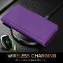 FYY Case for Samsung Galaxy Note 20 Ultra 6.9", Luxury [Cowhide Genuine Leather][RFID Blocking] Wallet Case, Flip Folio Case with Kickstand Function and Card Slots for Galaxy Note 20 Ultra 6.9" Purple