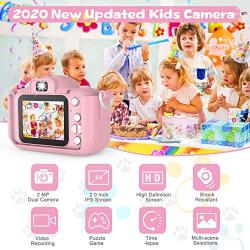 AOGELI Kids Camera for Girls Boys, Kids Selfie Camera, 20.0MP HD Digital Video Camera for Children, Dual Camera Camcorder, 2.0 Inch IPS Screen, 32GB Memory Card, Great Birthday Gift for 3-12 Y