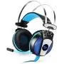 Gaming Headset for PS4,3.5mm Game Headphone Earphone Headband with Mic Stereo Bass LED Light for Xbox One Laptop Mobile Phones KOTION Each GS500 (Black Blue)