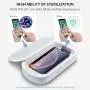 UV Cell Phone Sanitizer, Xoomz Smart Phone Cleaner Wireless Charger Aromatherapy Function Disinfector for All Phones Jewelry Watches - White UV Cell Phone Sanitizer, Xoomz Smart Phone Cleaner Wireless Charger Aromatherapy Function Disinfector for All Phones Jewelry Watches - White