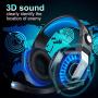 【Deep Bass】 Muzili Gaming Headset, 50mm Driver Units for 7.1 Surround Sound Stereo Hi-Fi for PC, PS4, Xbox One,Mobile Phone, Noise-Cancelling Headset with Mic, LED Lights, Soft Memory Earmuffs