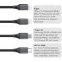 Multi Charging Cable, Multi USB Cable 3A 4FT USB Charging Cable Nylon Braided Universal 4in1 Multi Charger Cable Adapter Type-C/Micro USB Port,Compatible with Cell Phones and More (Black,1Pack)