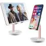 Cell Phone Stand Desktop Phone Stand Adjustable Sturdy Aluminum Metal Phone Holder Cradle Dock, Compatible with Phone 11 Pro Xs Max Xr X 8, iPad, Kindle, Tablet (Rose Gold)