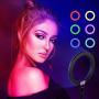 10.2" RGB Selfie Ring Light, RGB Flash Ring Light with Tripod Stand & Cell Phone Holder, LED Dimmable Desktop Beauty Selfie Light for YouTube Video, Live Stream, Makeup - for iPhone & Android