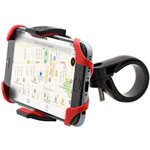 Aduro U-Grip Plus Universal Bike Mount - for Motorcycle, Handlebar, Roll Bar, iPhone X Xs 7 6 6s 7 Plus 5 5s 5c Bike Mount for All Android Smartphones, and GPS Holder (Black/Red) Aduro U-Grip Plus Universal Bike Mount - for Motorcycle, Handlebar, Roll Bar, iPhone X Xs 7 6 6s 7 Plus 5 5s 5c Bike Mount for All Android Smartphones, and GPS Holder (Black/Red)