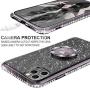 OCYCLONE iPhone 11 Pro Max Case, Cute Glitter Sparkle Bling Diamond Rhinestone Bumper with Ring Kickstand Women Girls Soft Protective Phone Case for iPhone 11 Pro Max [6.5 inch] 2019 - Black