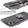 OCYCLONE iPhone 11 Pro Max Case, Cute Glitter Sparkle Bling Diamond Rhinestone Bumper with Ring Kickstand Women Girls Soft Protective Phone Case for iPhone 11 Pro Max [6.5 inch] 2019 - Black