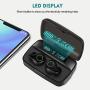 DuoTen Waterproof Wireless Earbuds, Bluetooth 5.0 Wireless Headphone 156H Playtime Hi-Fi Stereo Sound, IPX7 Waterproof in-Ear Wireless Earphones w/Mic LCD Digital Display 2200mAh Rechargeable Case