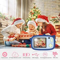 QUELLANCE Kids Camera, Digital Camera for Kids 15.0MP 2.4 Inch HD Shockproof Camera, Kids Video Camera with 16 GB Memory Card, Mini Kids Camcorder (1920x1080P) Camera Gifts for Girls Boys, Blue