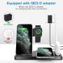 WAITIEE Updated Version,Wireless Charger 5 in 1,Qi Wireless Charging Station for Apple Watch Series 5/4/3/2/1& AirPods3/2/1 & Pencil & iPhone 11/11 Pro Max/XR/XS Max/Xs/X/8/8P(Black)