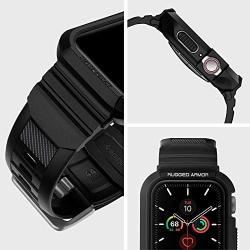 Spigen Rugged Armor Pro Designed for Apple Watch Case with Band for 44mm Series 5 / Series 4 - Black