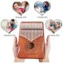 Enfuntins Kalimba 17 Key Thumb Piano, Solid koa Wood High Performance Portable Mbira Finger Piano, Gifts for Kids Adult Beginners with Tuning Hammer and Study Instruction