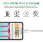 NICEFUSE for iPhone Charger Cable 4 Pack[3/6/6/10FT] Nylon Braided Cable Durable Data Cord Fast Charging & Syncing iPhone Charger Compatible with iPhone 7/7P/8/8P/X/Xs Max/XR/11/SE/iPad（Silver）