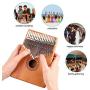 Kalimba17 Keys Thumb Piano with Tune Hammer Kalimba for Family Party Solid Mahogany Wood Portable Finger Piano African Wood Mbira Sanza Musical Instrument Gifts for Kids Adult Beginners