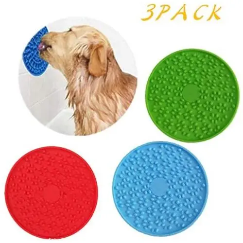 Bowitry (3 Pack) Dog Lick Pad, Slow Treat Feeder Mat with Super Suctions,Slow Feeder Lick Mat Suctions to Wall for Pet Bathing, Grooming, and Dog Training Bowitry (3 Pack) Dog Lick Pad, Slow Treat Feeder Mat with Super Suctions,Slow Feeder Lick Mat Suctions to Wall for Pet Bathing, Grooming, and Dog Training