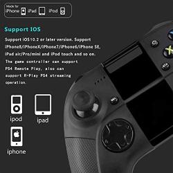 FiveEyes Gamepad Gaming Controller Wireless Bluetooth Gaming Joystick Joypad with Clamp Holder Compatible with iOS/iPhone/iPad/PS4 remote play - Black