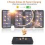 Solar Charger 25000mAh, Riapow Solar Power Bank with 4 Solar Panels and Dual USB & Type-C Input for Smart Phones, ipad and Laptop, Outdoor Waterproof