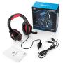 Gaming Headset, GM-1 Bass Enhanced Headphone for Playstation PS4 PSP Xbox One Tablet iOS iPad Smartphone Free Adapter Cable for PC with Mic Noise Cancelling Black Red