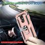 LG Stylo 5 Case, LG Stylo 5 Plus Case, LG Stylo 5V Case with Tempered Glass Screen Protector [2Pack], Jshru Military Grade Protective Phone Case with Ring Car Mount Kickstand For LG Stylo 5X Rose Gold