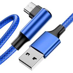 Micro USB Cable 90 Degree Right Angle [3 Pack / 10FT] Fast Charging Cable Quick Charger, CTREEY High Speed Android Charging Cords for Galaxy S7 S6 J8 J7 Note 5,Kindle,LG,PS4,Camera (Blue)