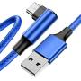 Micro USB Cable 90 Degree Right Angle [3 Pack / 10FT] Fast Charging Cable Quick Charger, CTREEY High Speed Android Charging Cords for Galaxy S7 S6 J8 J7 Note 5,Kindle,LG,PS4,Camera (Blue)
