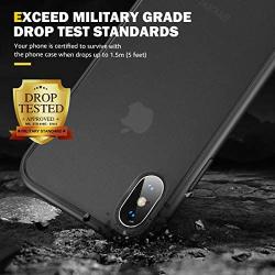 Humixx Shockproof Series iPhone Xs Max Case Cover, [Military Grade Drop Tested] [Upgraded Nano Materials] Translucent Matte Case with Soft Edges, Shockproof and Anti-Drop Protection Case-Black