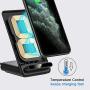 Yootech 7.5W/10W/15W Fast Wireless Charger,7.5W Wireless Charging Stand Compatible with iPhone SE 2020/11/11 Pro/11 Pro Max/XS,15W for LG V30/V35,10W for Galaxy S20/S10,Pixel 3/4XL(No AC Adapter)
