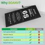 Battery for iPhone 6S (Upgraded), BOANV 2600mAh Ultra High Capacity Replacement Battery, with Instructions (no Tools) - 1 Year Service