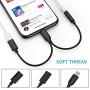 Headphone Adapter Jack 2 in 1 Adapter for iPhone Xs/Xs Max/XR/ 8/8 Plus/X (11) / 7/7 Plus Adapter Listen to Music Adapter Audio and Charge 3.5mm Splitter Converter Compatible with Adaptor Charger