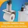 Toilet Paper Holder with Shelf, Self Adhesive Toilet Paper Roll Holder, Fits Mega Roll, Stainless Steel Tissue Roll Dispenser Storage Wall Mounted No Drilling (Brushed Nickel) Toilet Paper Holder with Shelf, Self Adhesive Toilet Paper Roll Holder, Fits Mega Roll, Stainless Steel Tissue Roll Dispenser Storage Wall Mounted No Drilling (Brushed Nickel)